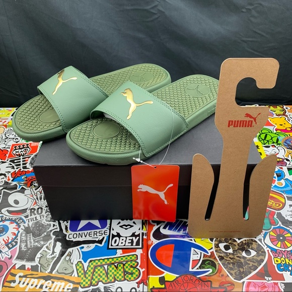 Puma Shoes - Puma Cool Cat Grass Green Women’s Slides
